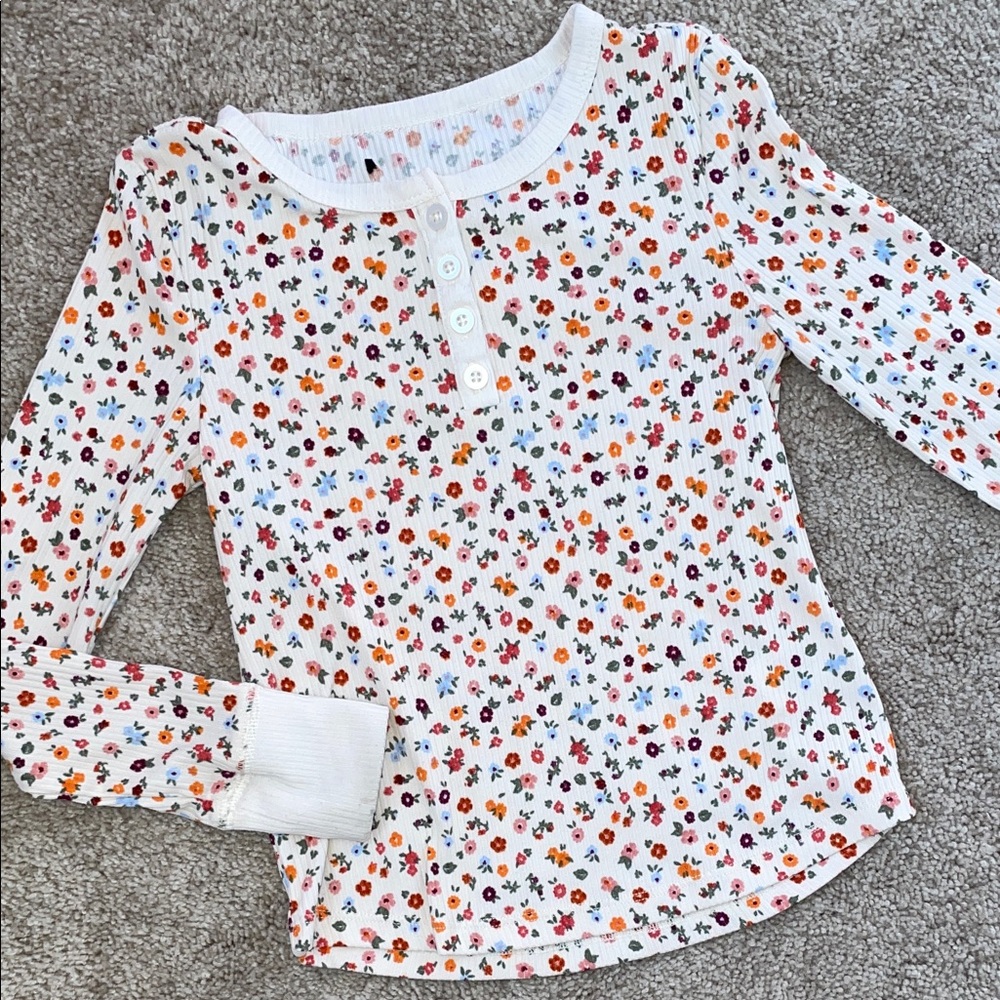 Ribbed Floral Tee
